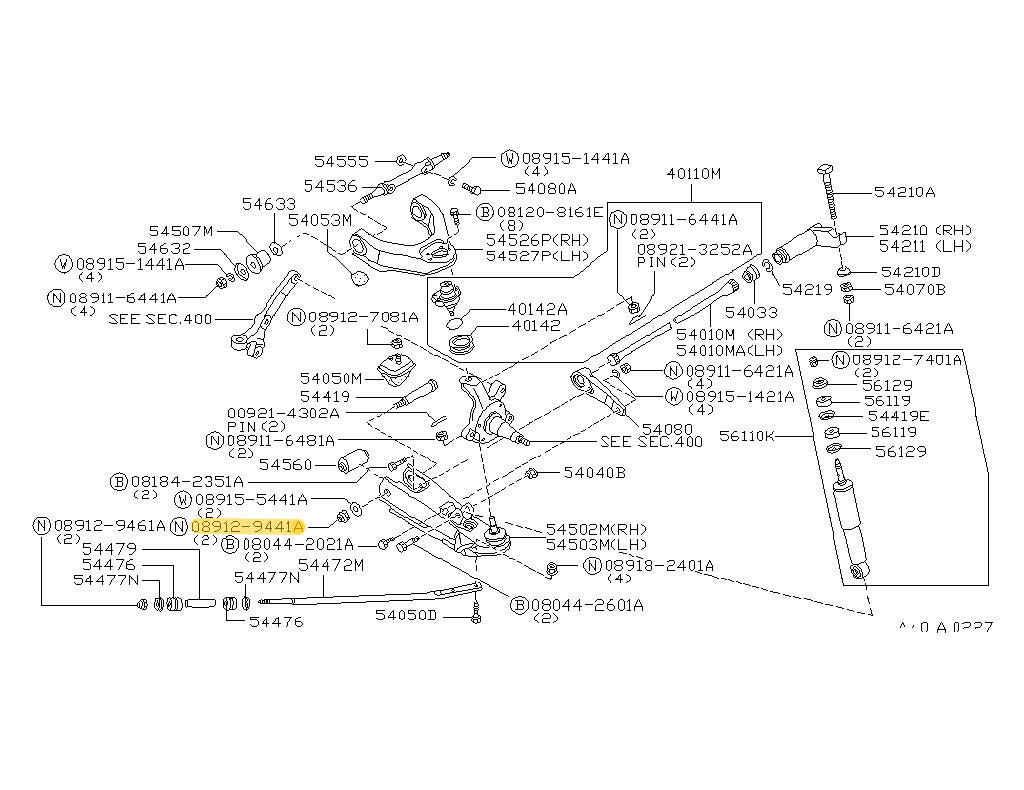 Genuine Upper/Lower Control Arm Hex Self-Locking Nut to suit Nissan Vehicles