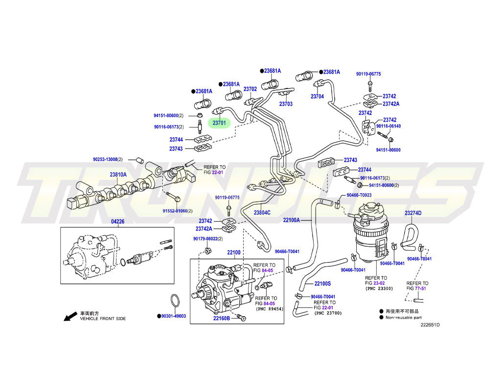 Genuine Injection Pipe (No.1) to suit Toyota 1KDFTV/2KDFTV Engines