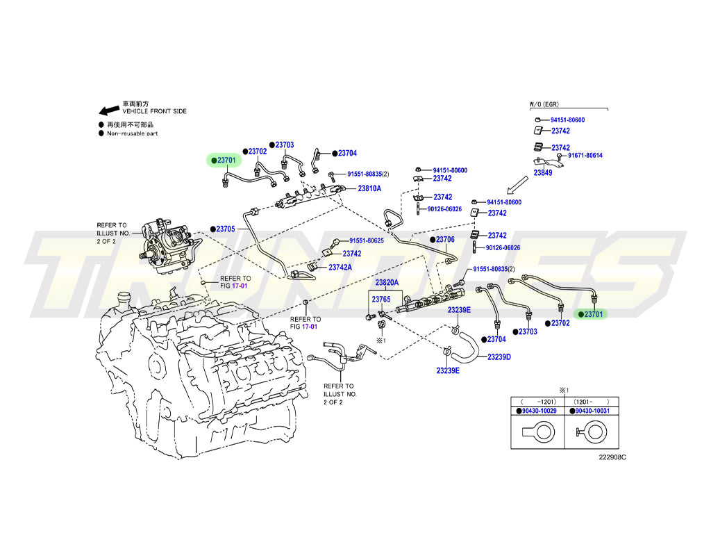 Genuine Injection Pipe (No.1) to suit Toyota 1VD DPF Engines