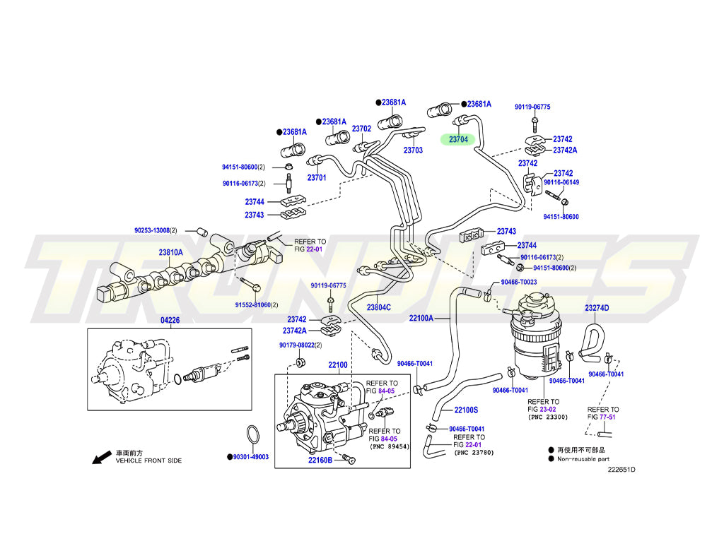 Genuine Injection Pipe (No.4) to suit Toyota 1KDFTV/2KDFTV Engines