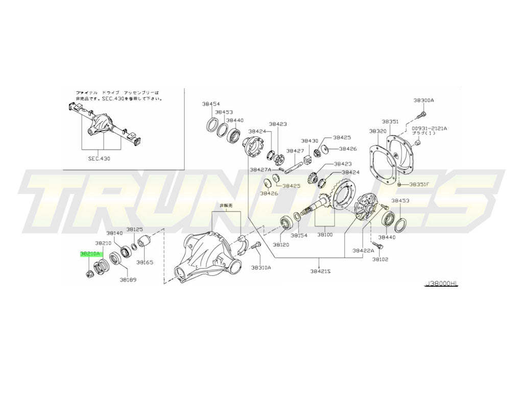 Genuine Nissan Pinion Nut to suit Nissan Patrol / Navara / Pathfinder