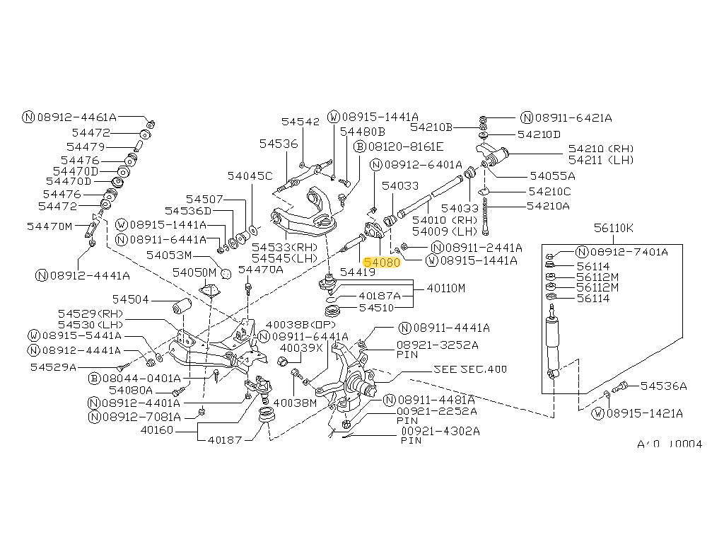 Genuine Lower Control Arm Pivot Shaft Pin to suit Nissan Vehicles