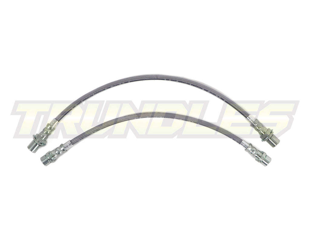 Trundles Front Extended Braided Brake Hose Kit (ABS) to suit Toyota Landcruiser 78/79 Series 1999-Onwards