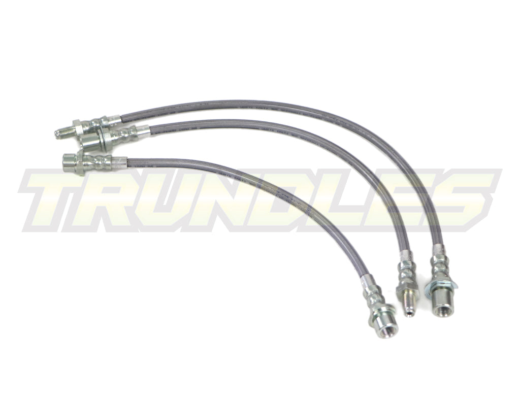 Trundles Extended Braided Brake Hose Kit to suit Toyota Landcruiser 80 Series (ABS) 1990-1998