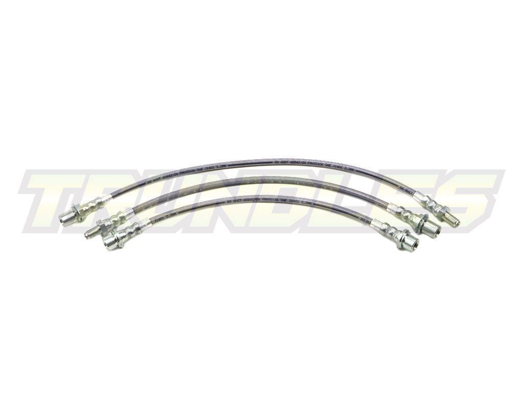 Trundles Extended Braided Brake Hose Kit to suit Toyota Landcruiser 80 Series (ABS) 1990-1998