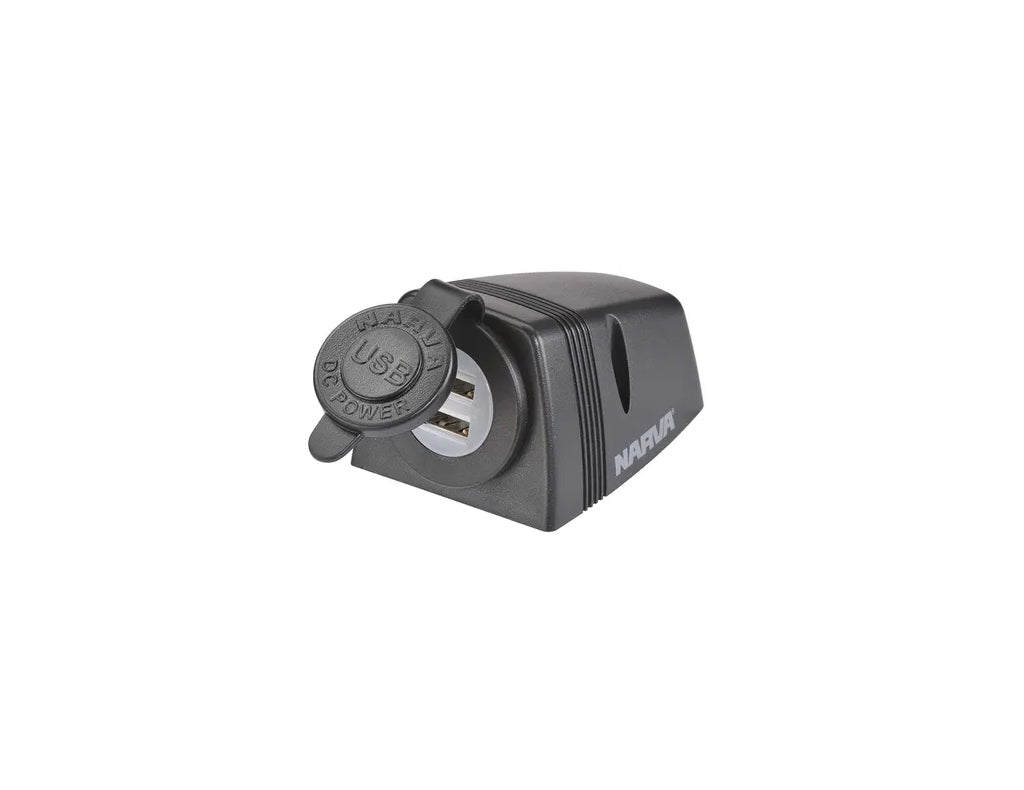 Narva Heavy-Duty Surface Mount Dual USB Socket