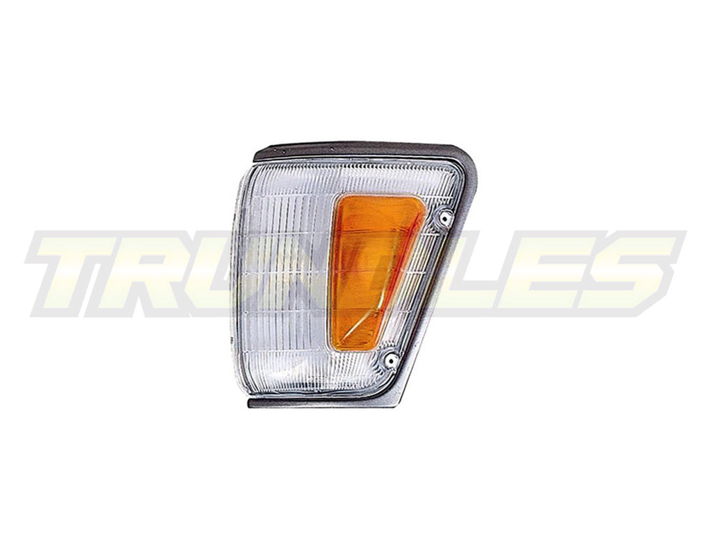 Amber/Clear Corner Lamps with Chrome/Grey Trim to suit Toyota Hilux 4WD 1989-1991