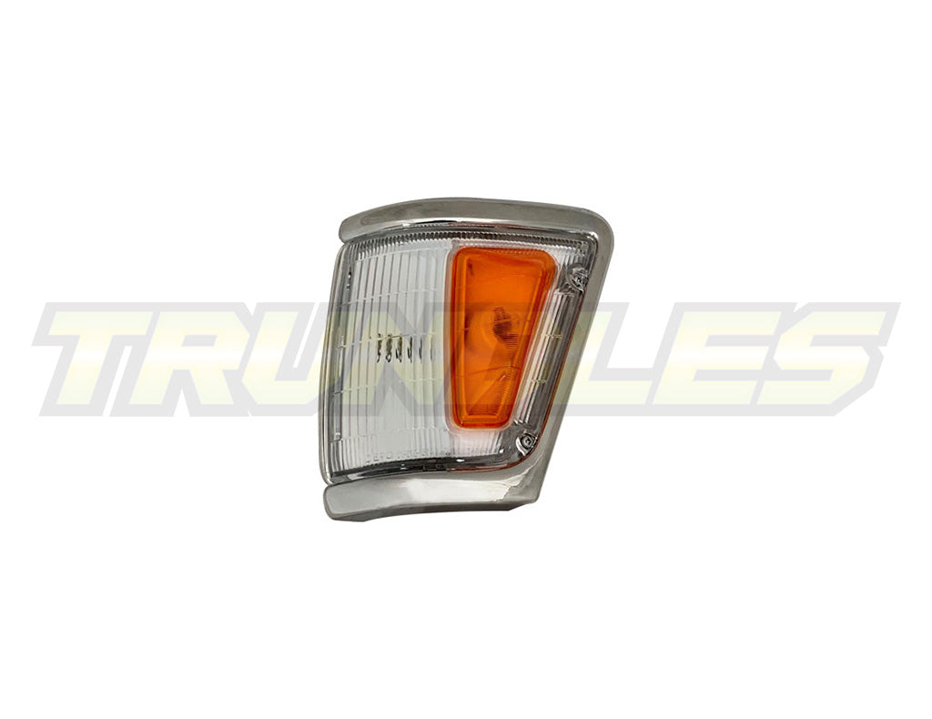 Amber/Clear Corner Lamps with Chrome/Grey Trim to suit Toyota Hilux 4WD 1989-1991