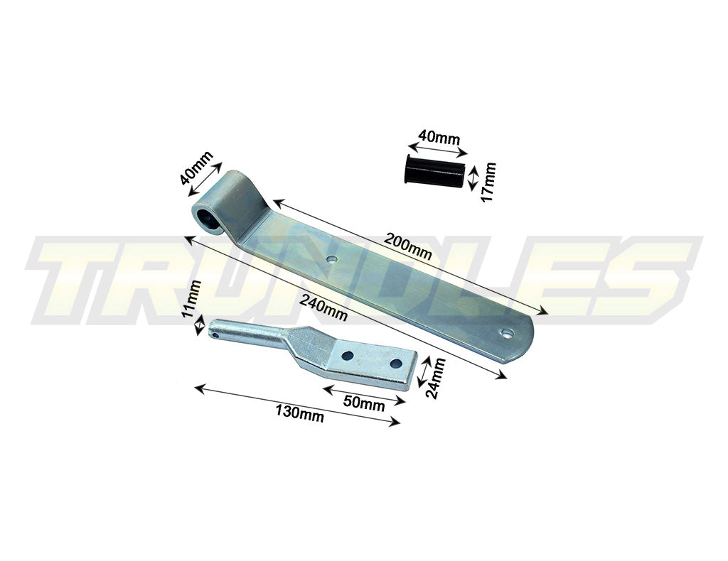 240mm Strap Hinge - 2 Hole Zinc
