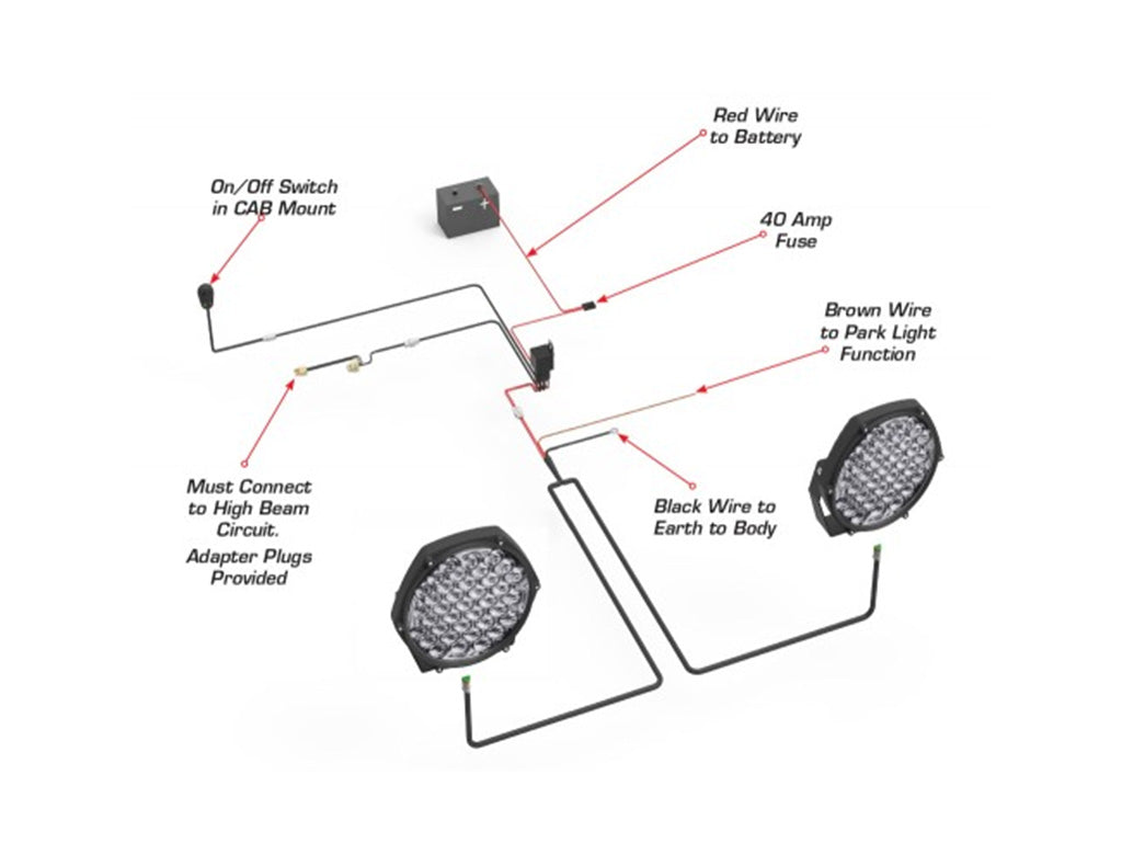 LED Autolamps Driving Light Patch Harness to suit Ford Ranger/Raptor/Everest PX2/PX3