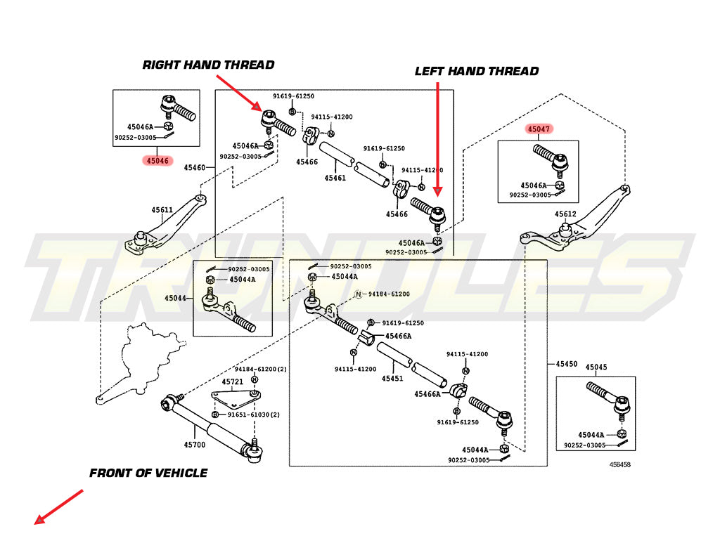 Track Rod Tie Rod End Kit to suit Toyota Landcruiser 80 Series 1990-1998