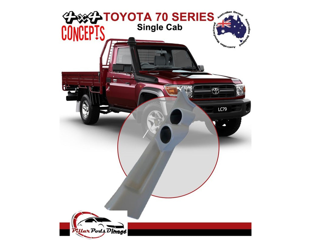 4x4 Concepts Single/Double Pillar Pod (52mm Gauge) to suit Toyota Landcruiser 79 Series 2016-Onwards
