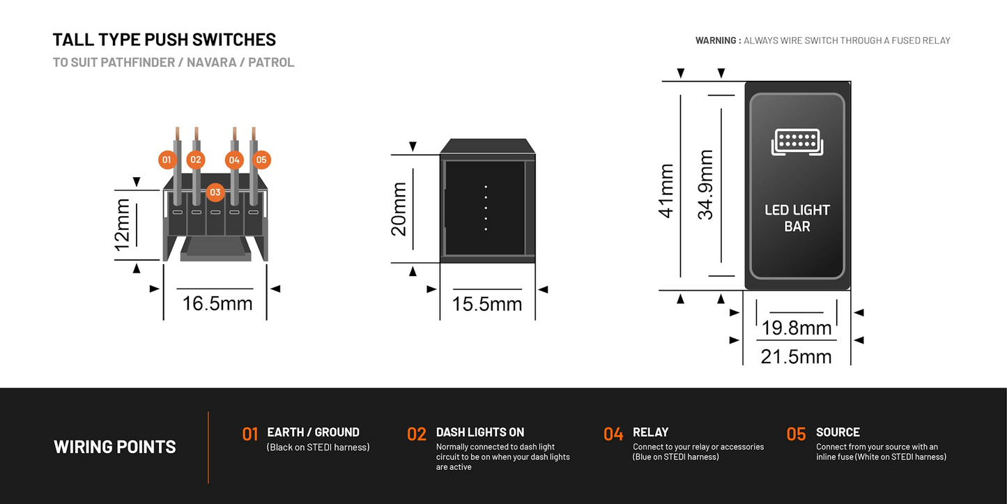 STEDI Nissan Patrol/Pathfinder Push Switch - OWL