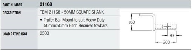Hayman Reese Towball Mount 6" Drop 2500KG