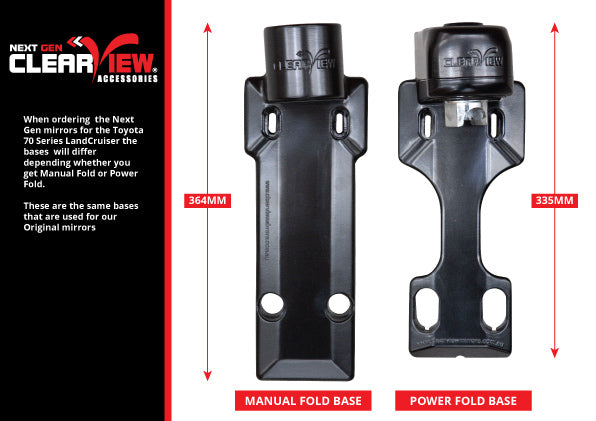 Clearview Towing Mirrors to suit Toyota Landcruiser 75/76/78/79 Series 1984-2023