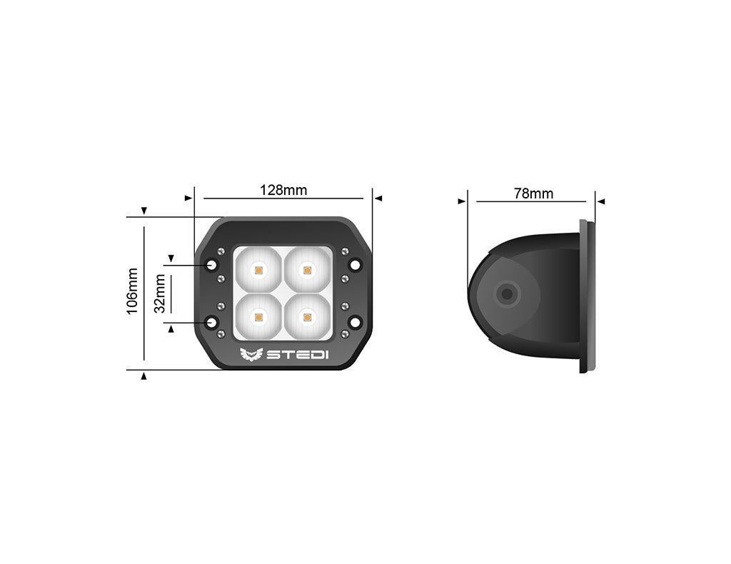 STEDI C-4 Black Edition Flush Mount LED Flood Light