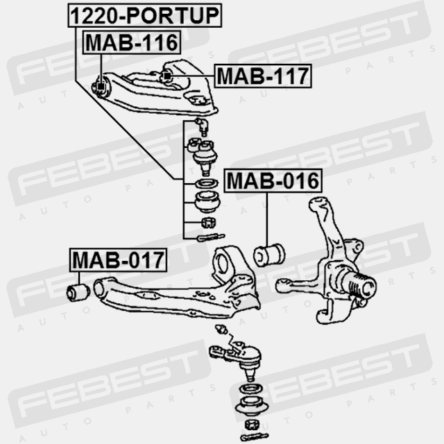 Febest Front Upper Control Arm Bush to suit Mitsubishi Delica 1989-2004