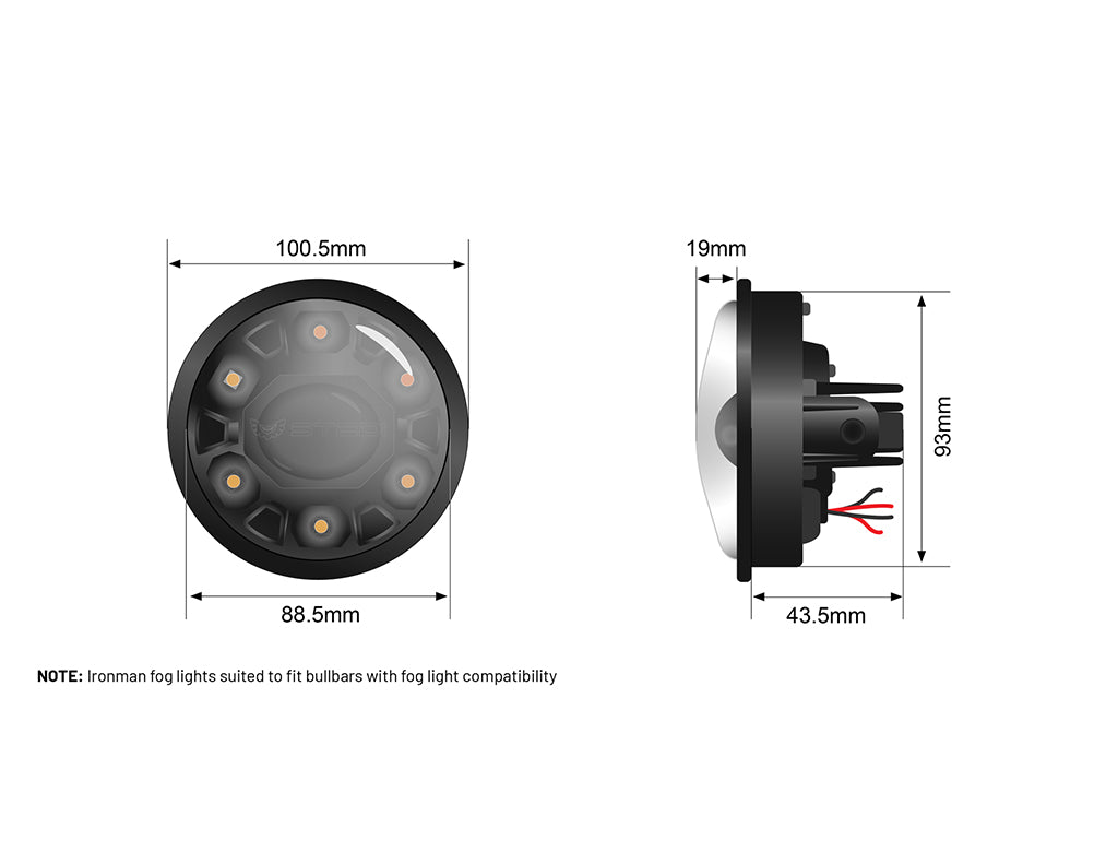 STEDI LED Fog Light Upgrade to Suit Ironman Bullbar - Pair