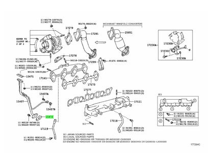 Genuine Turbo Oil Outlet Gasket to suit Toyota 1KZTE Engines
