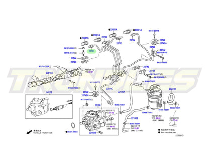 Genuine Injection Pipe (No.1) to suit Toyota 1KDFTV/2KDFTV Engines