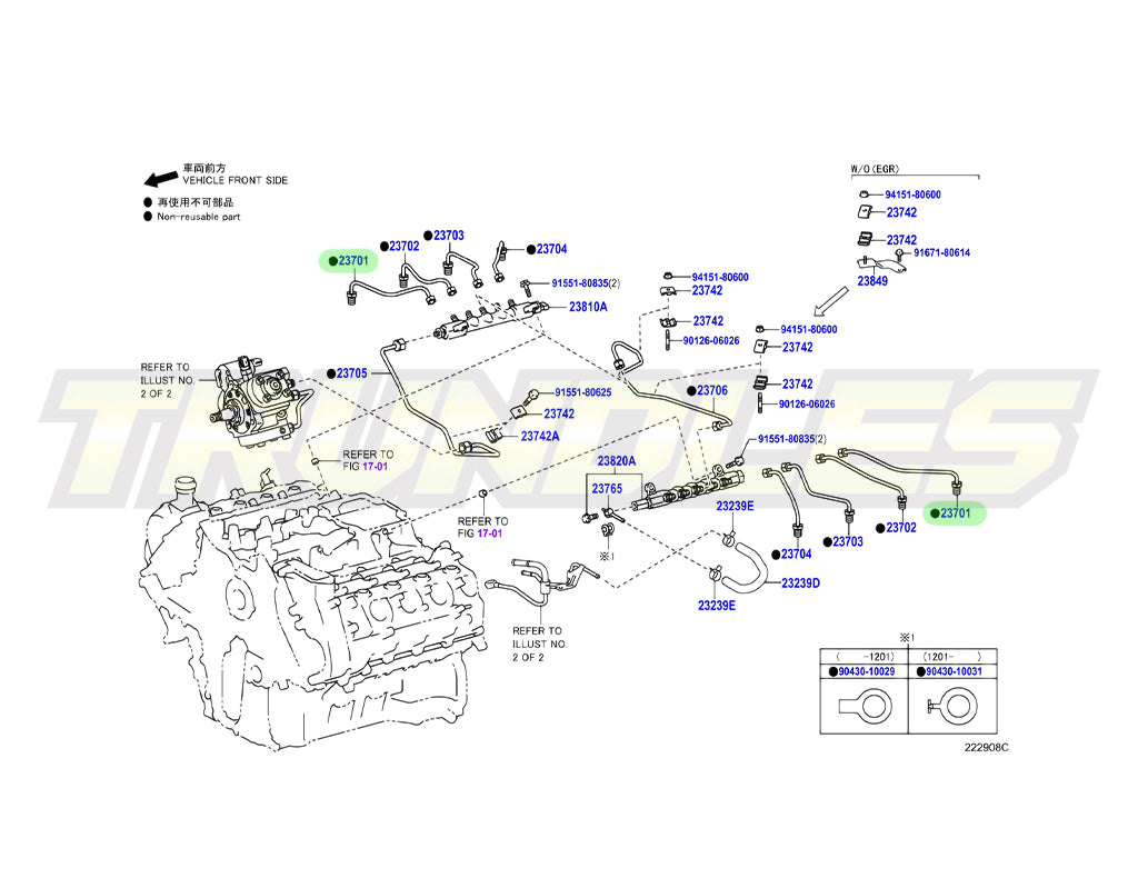 Genuine Injection Pipe (No.1) to suit Toyota 1VD Pre-DPF Engines