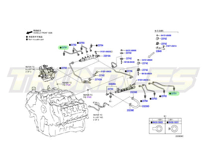 Genuine Injection Pipe (No.1) to suit Toyota 1VD Pre-DPF Engines