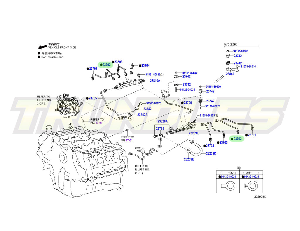 Genuine Injection Pipe (No.2) to suit Toyota 1VD DPF Engines