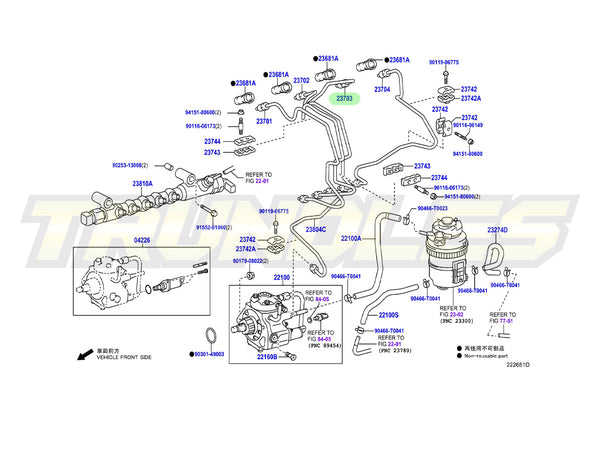 Genuine Injection Pipe (No.3) to suit Toyota 1KDFTV/2KDFTV Engines