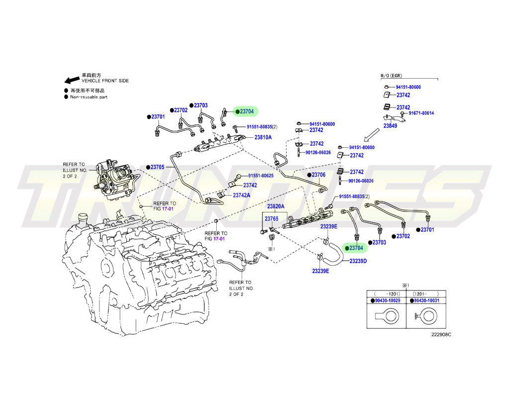 Genuine Injection Pipe (No.4) to suit Toyota 1VD DPF Engines