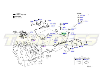 Genuine Injection Pipe (No.6) to suit Toyota 1VD DPF Engines
