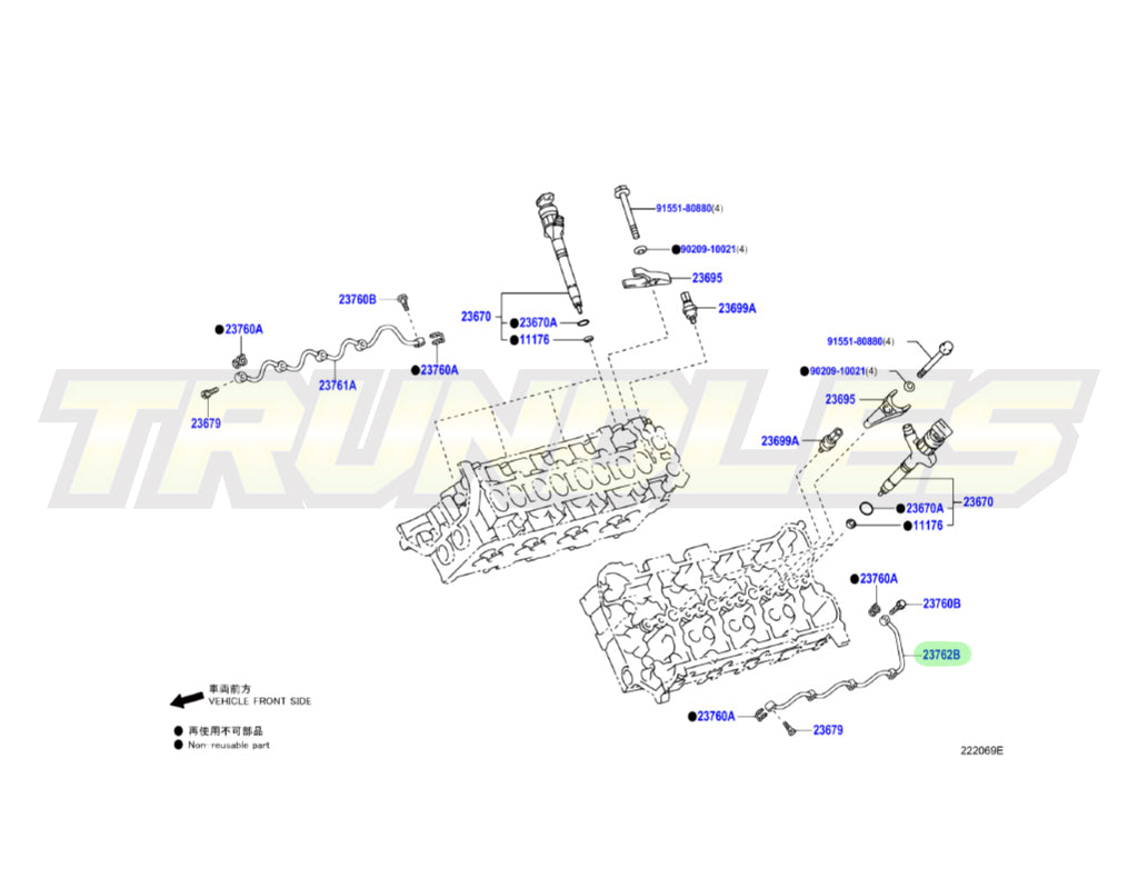 Genuine Nozzle Pipe 2 to suit Toyota VDJ Engines