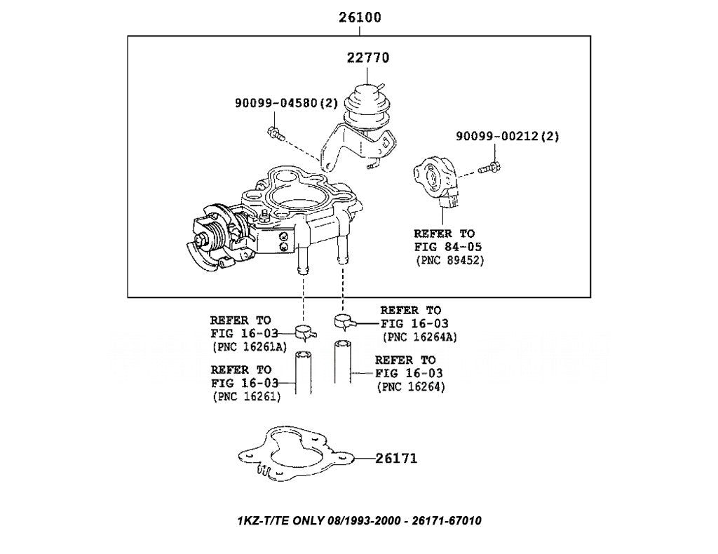 Genuine Throttle Body Gasket to suit Toyota 1KZ-T/TE Engines