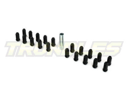 40382 | Wheel Nut Pack (20) - M14 x 1.5 Lug Nut - Spline Drive - BLACK