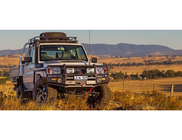 ARB Matte Black Deluxe Bull Bar to suit Toyota Landcruiser Single Cab 79 Series 2007-Onwards