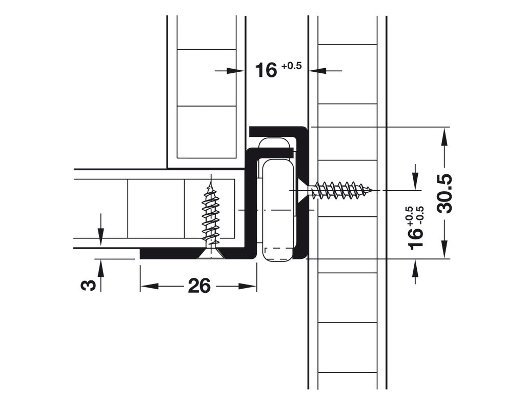Single Extension 1 Meter Heavy Duty Steel Roller Runners