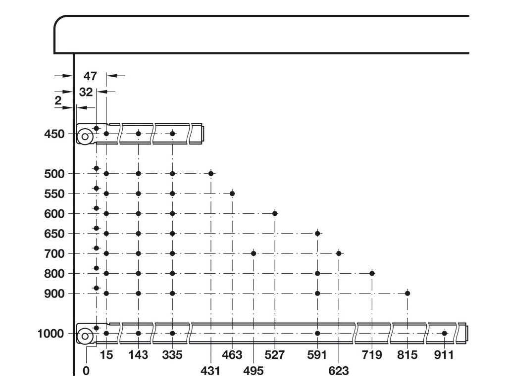 Single Extension 1 Meter Heavy Duty Steel Roller Runners