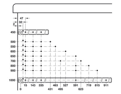 Single Extension 1 Meter Heavy Duty Steel Roller Runners