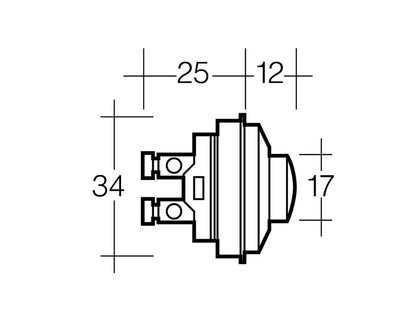Narva Momentary (On) Push Button Switch with Waterproof Rubber Boot