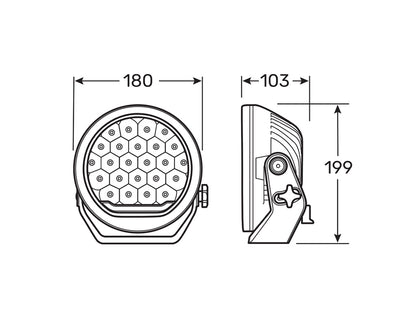 Narva 7" Ultima MK3 Hybrid Beam 180 LED  Driving Lights Kit