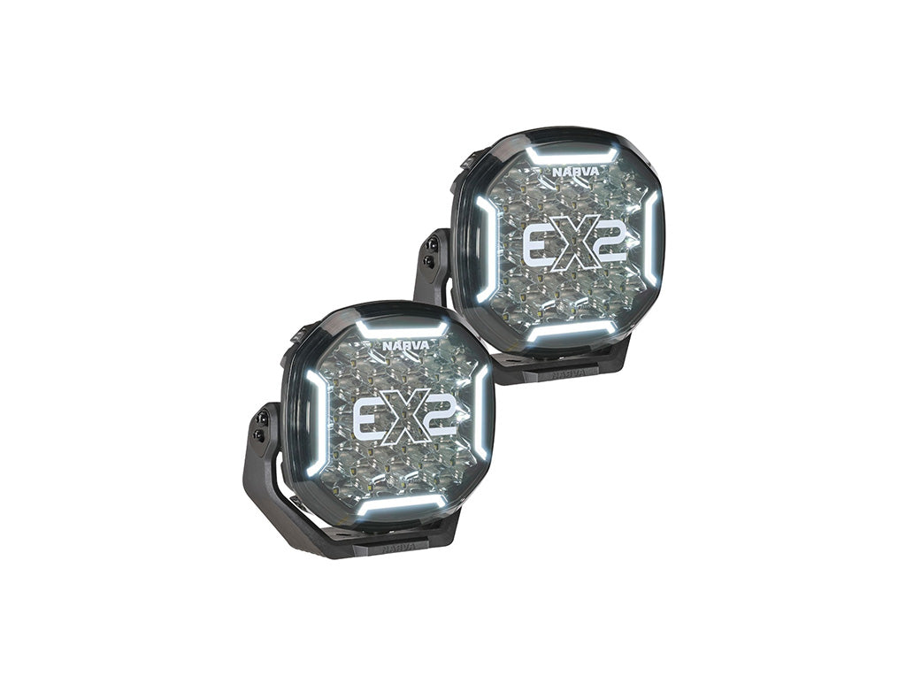 Narva Blackout 12/24V 7" EX2 Driving Light with Dual-Colour Front Position Lights (Pair)