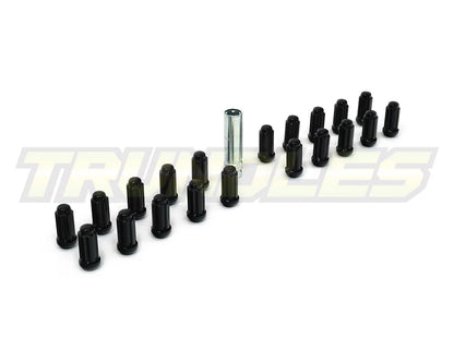 40382 | Wheel Nut Pack (20) - M14 x 1.5 Lug Nut - Spline Drive - BLACK