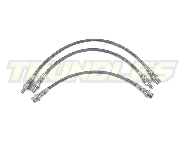 Trundles Extended Braided Brake Hose Kit to suit Toyota Landcruiser 80 Series (ABS) 1990-1998