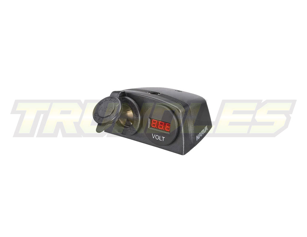 Narva Heavy-Duty Surface Mount Accessory Socket and 12/24V DC LED Volt Meter