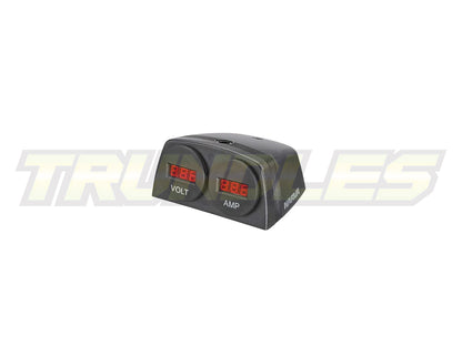 Narva Heavy-Duty Surface Mount 12/24V DC LED Volt and Amp Meters