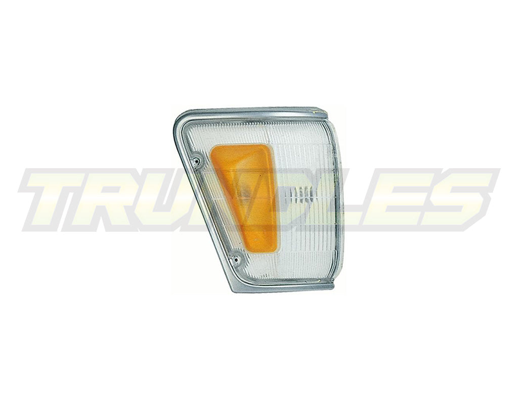 Amber/Clear Corner Lamps with Chrome/Grey Trim to suit Toyota Hilux 4WD 1989-1991