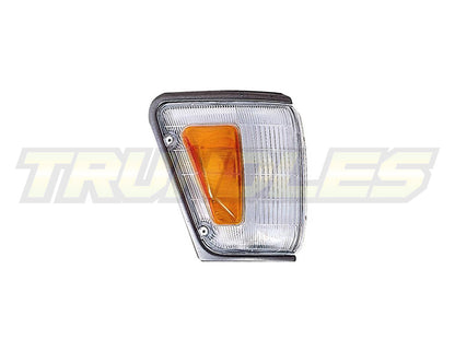 Amber/Clear Corner Lamps with Chrome/Grey Trim to suit Toyota Hilux 4WD 1989-1991