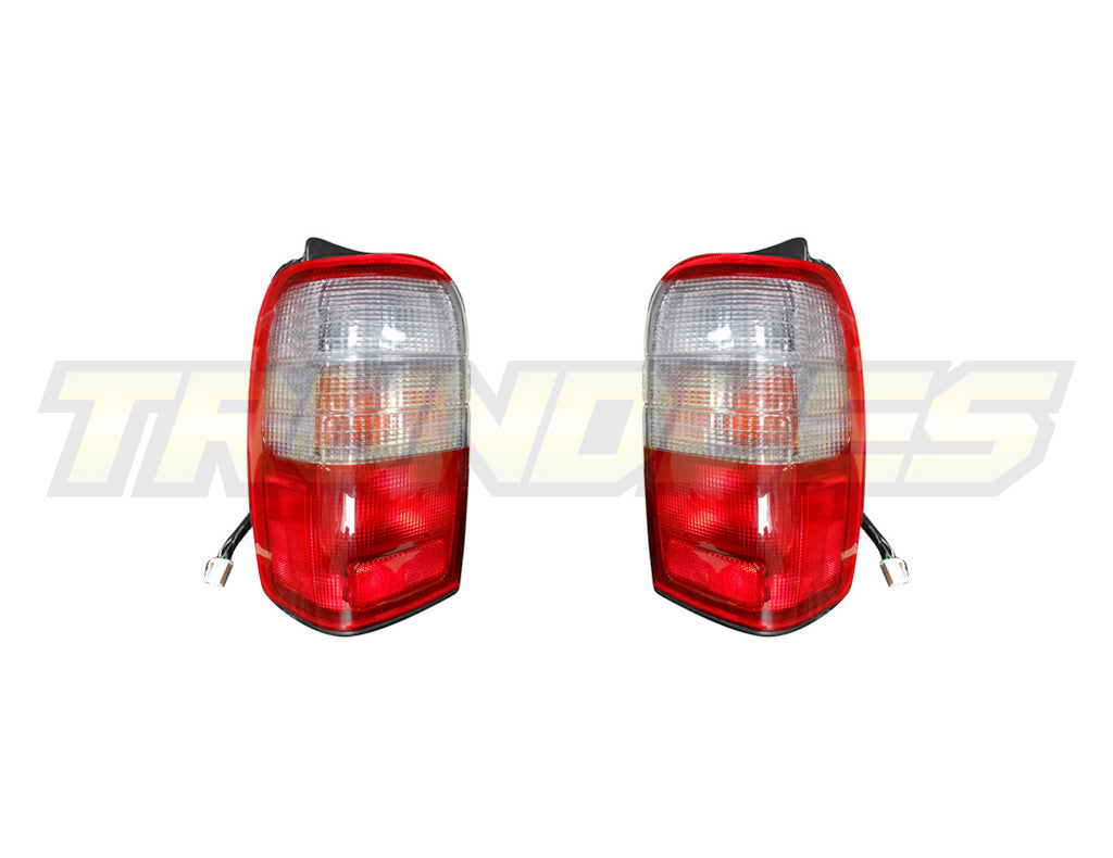 Clear/Red Rear Lamp Assemblies to suit Toyota Hilux Surf/4Runner KZN185 1996-2003