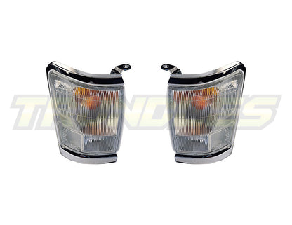 Corner Lamps with Chrome/Silver Trim to suit Toyota Hilux 2WD/4WD 1999-2001