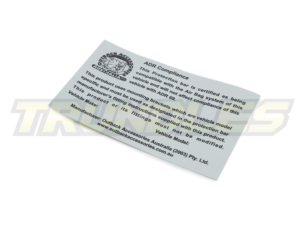 XROX ADR Compliant Replacement Sticker
