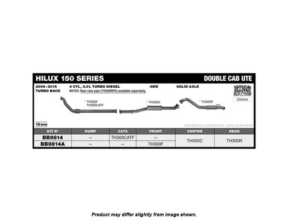 King Brown Exhaust System to suit Toyota Hilux N80 150S Dual Cab 3.0L T/D 2015-Onwards